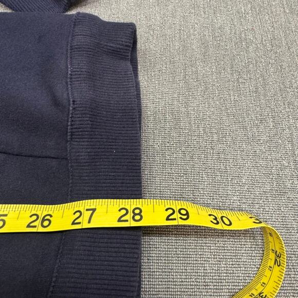Y2K Armani Exchange Men‎ L Navy Logo Sweater 1/4 zip Mock Preppy Grunge Pullover - Picture 6 of 10